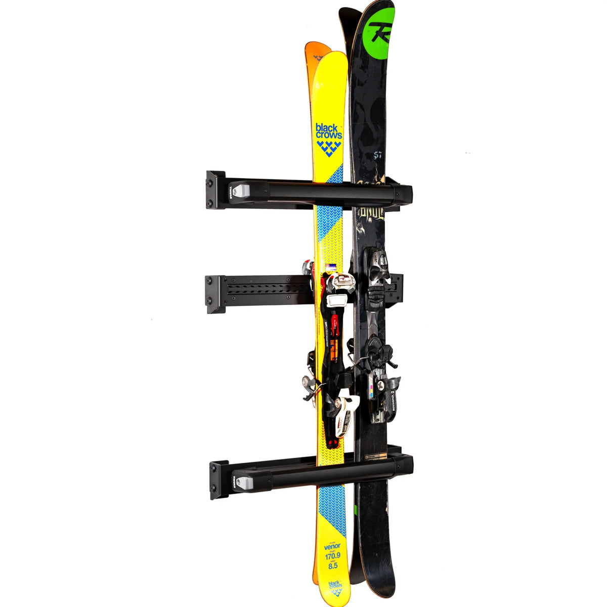 XBull lockable ski rack mounted on a Sprinter rear door carrier, view 10