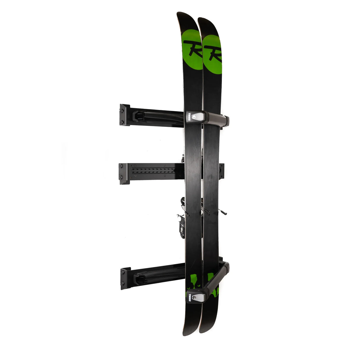 XBull lockable ski rack mounted on a Sprinter rear door carrier, view 6
