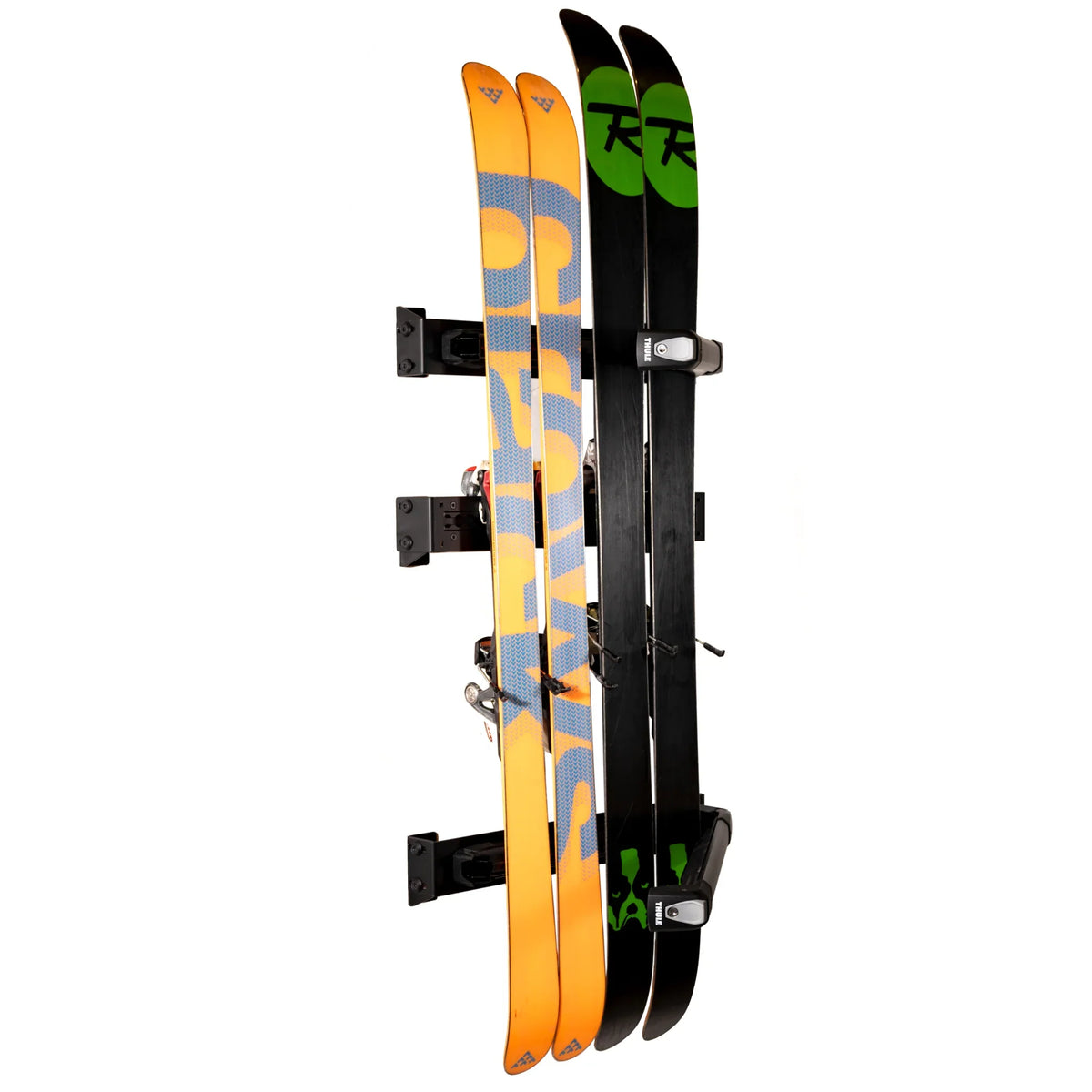 XBull lockable ski rack mounted on a Sprinter rear door carrier, view 7