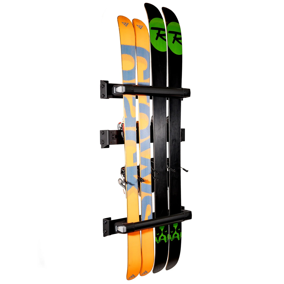 XBull lockable ski rack mounted on a Sprinter rear door carrier, view 8