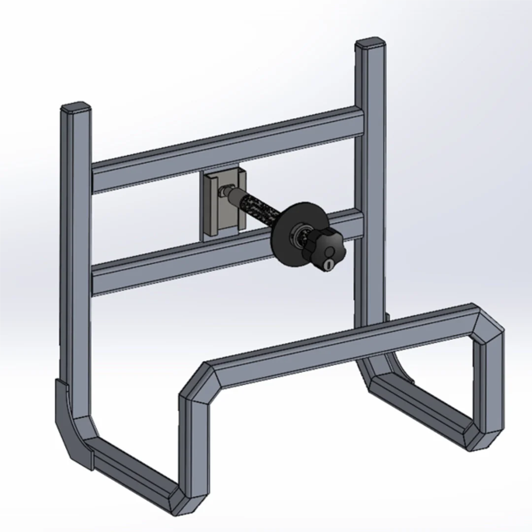 XBull spare wheel carrier holding an off-road tire on a Sprinter rear rack, view 9